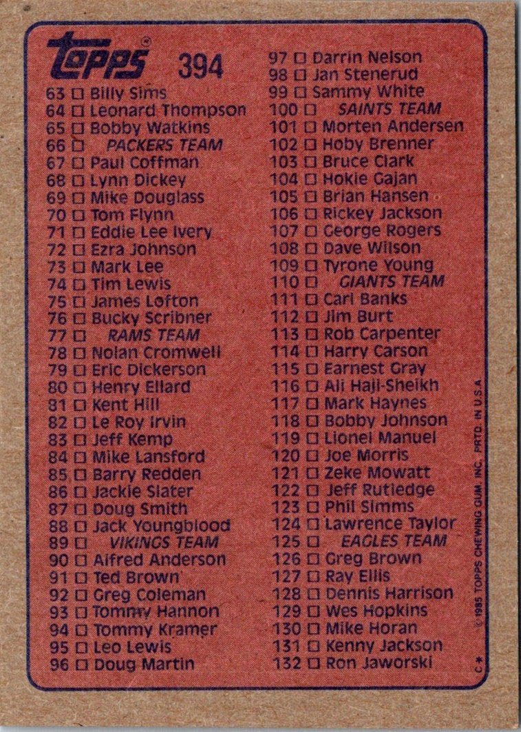 1985 Topps Darrin Nelson