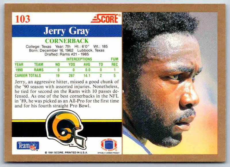 1991 Score Jerry Gray