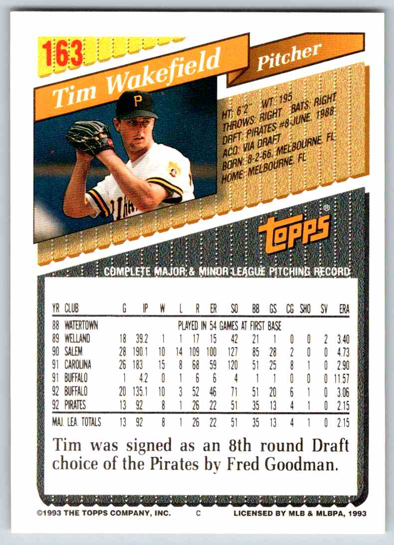 1993 Topps Tim Wakefield