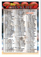 2000 Topps Checklist Series 1 Checklist Checklist 2 of 2 #2