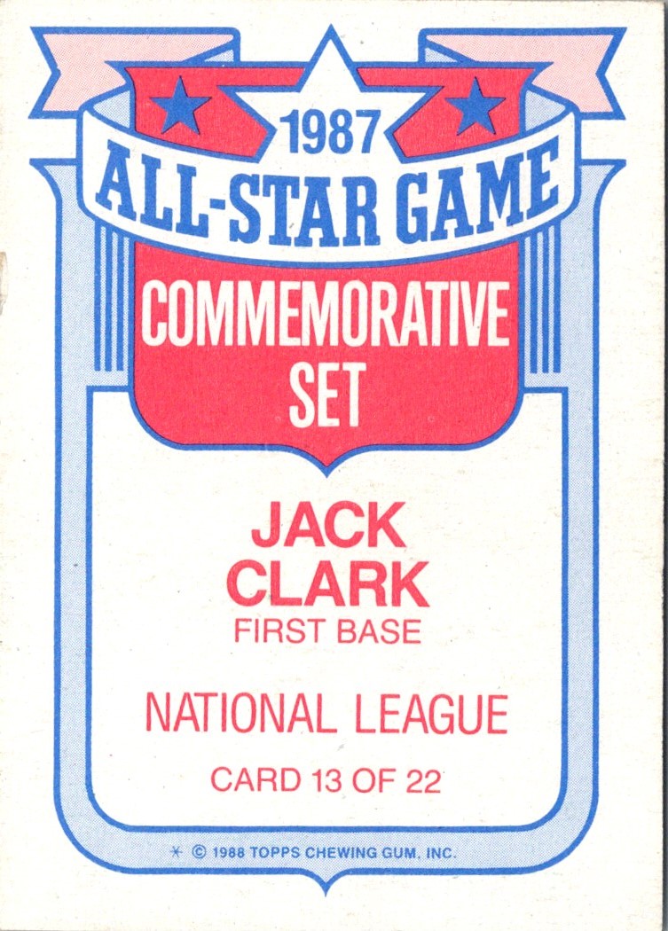 1988 Topps Glossy All-Stars Jack Clark