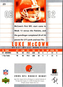 2005 Upper Deck Rookie Debut Luke McCown