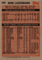 1983 Topps Rene Lachemann #336 EX