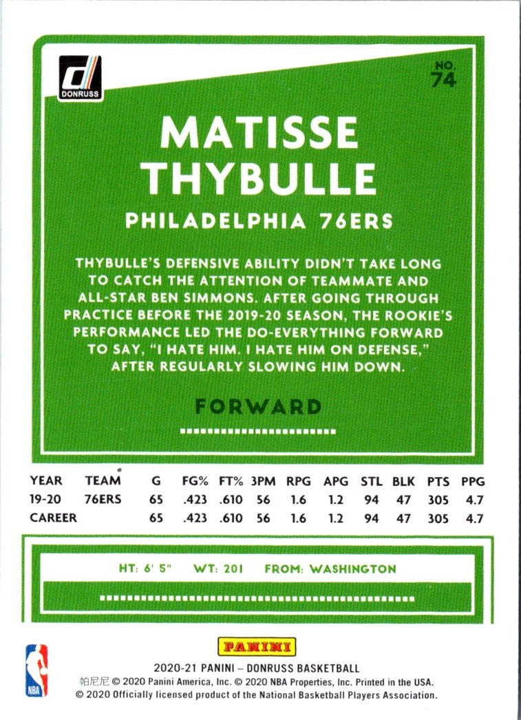 2020 Donruss Matisse Thybulle