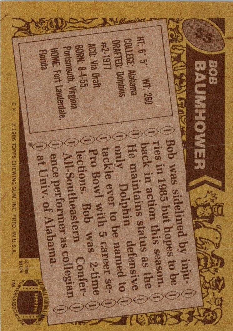 1986 Topps Bob Baumhower