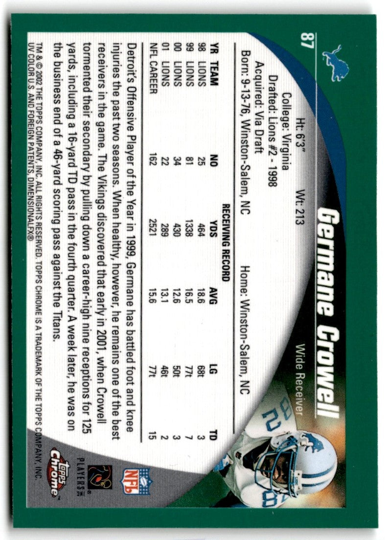 2002 Topps Chrome Germane Crowell