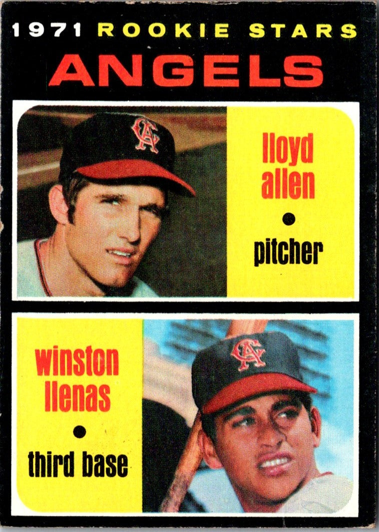 1971 Topps Angels Rookies - Lloyd Allen/Winston Llenas