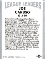 1992 Fleer Excel League Leaders Joe Caruso #15