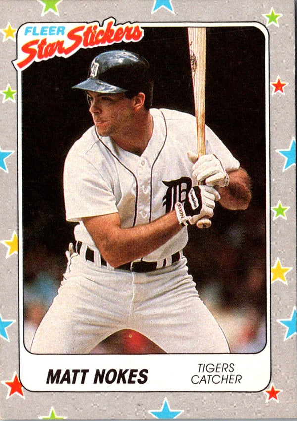 1988 Fleer Star Stickers Matt Nokes #27