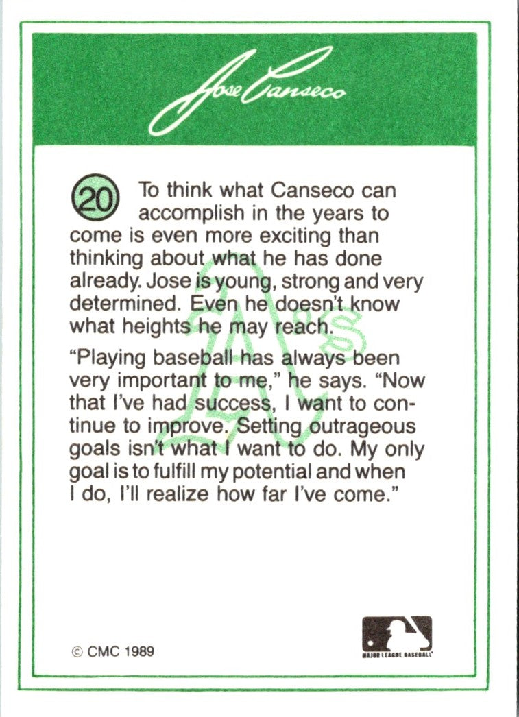 1989 CMC Jose Canseco Jose Canseco