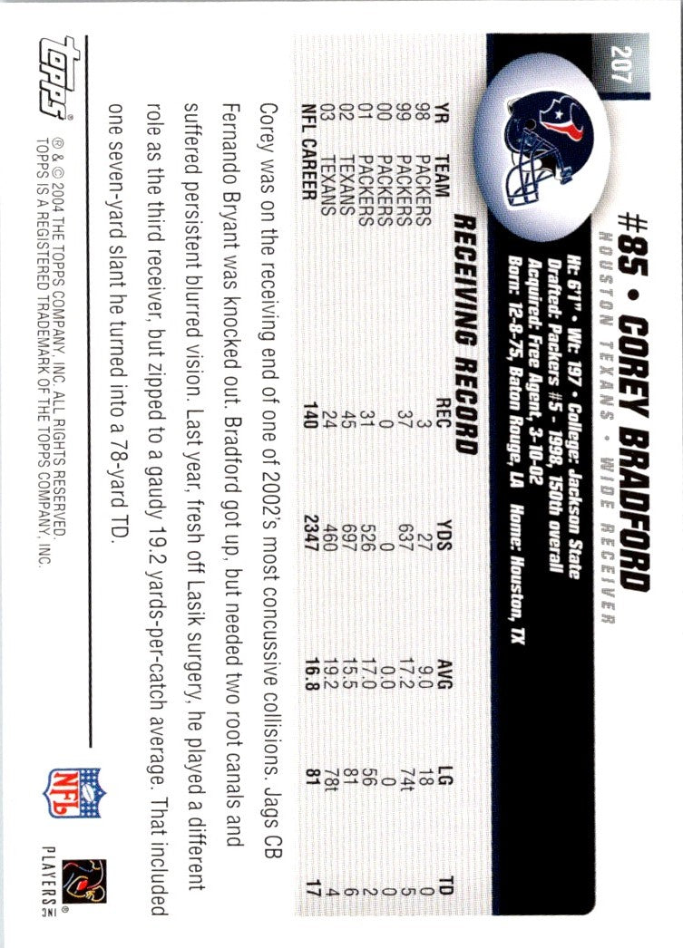 2004 Topps Corey Bradford