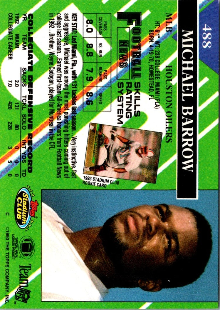 1993 Stadium Club Super Teams Bowl Micheal Barrow