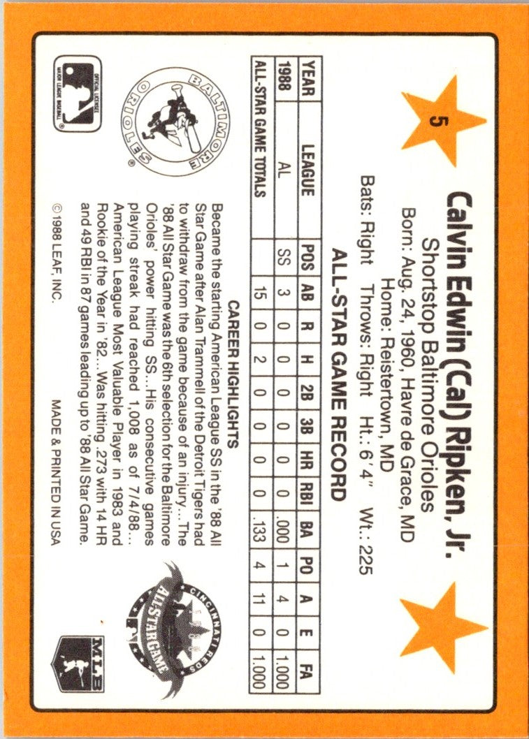 1989 Donruss All-Stars Cal Ripken Jr.