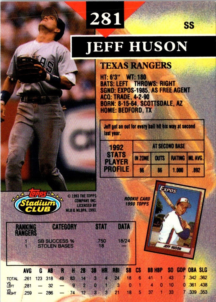 1993 Stadium Club Jeff Huson