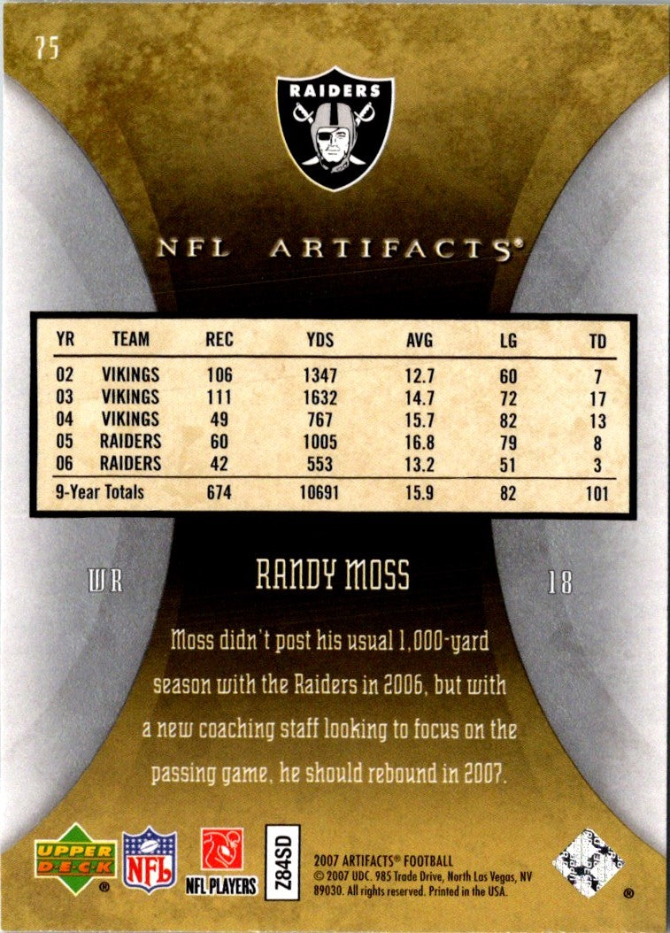 2007 Upper Deck Artifacts Randy Moss