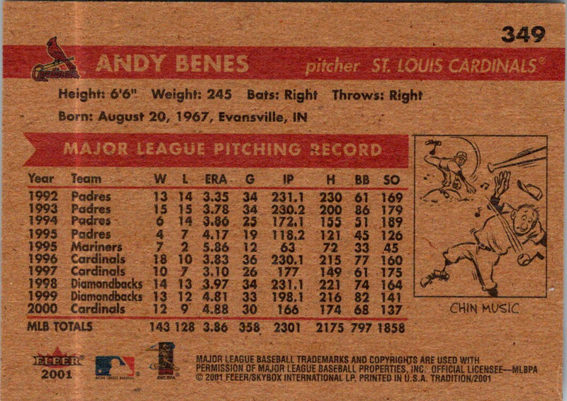 2001 Fleer Tradition Andy Benes