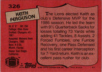 1987 Topps Keith Ferguson #326 Rookie NM+
