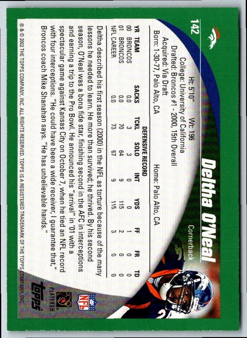 2002 Topps Deltha O'Neal