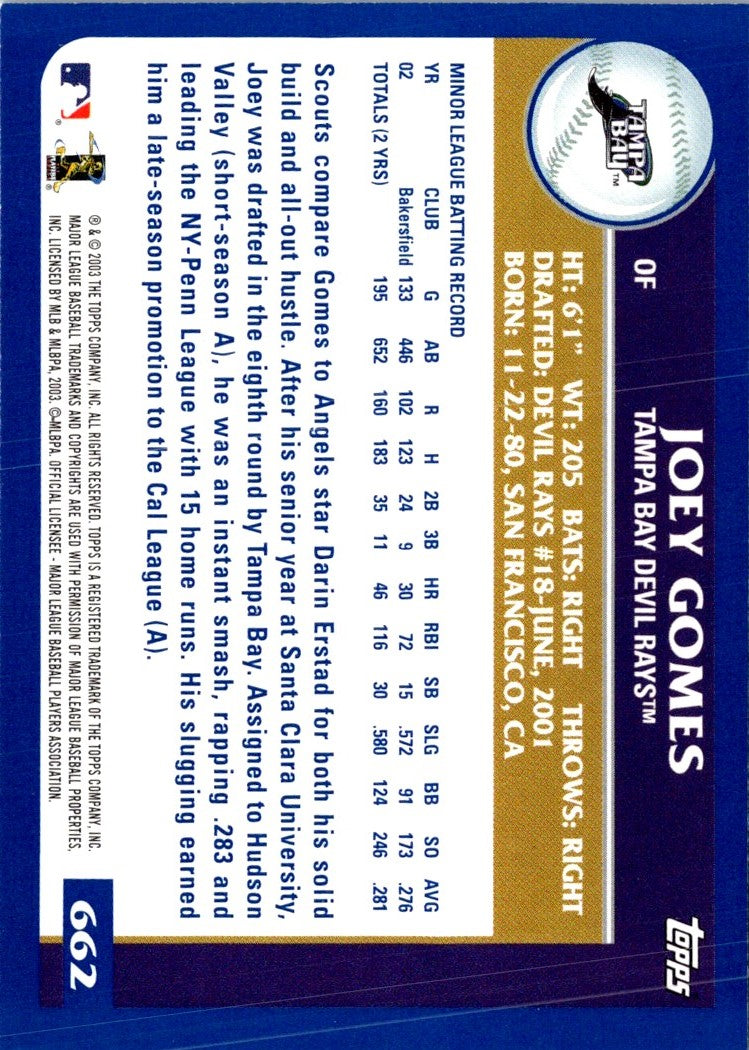 2003 Topps Joey Gomes