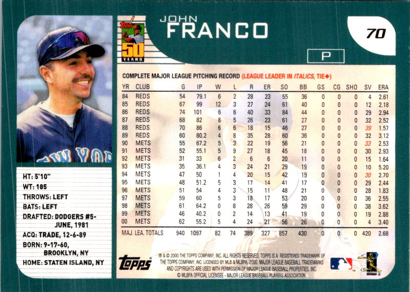 2001 Topps John Franco