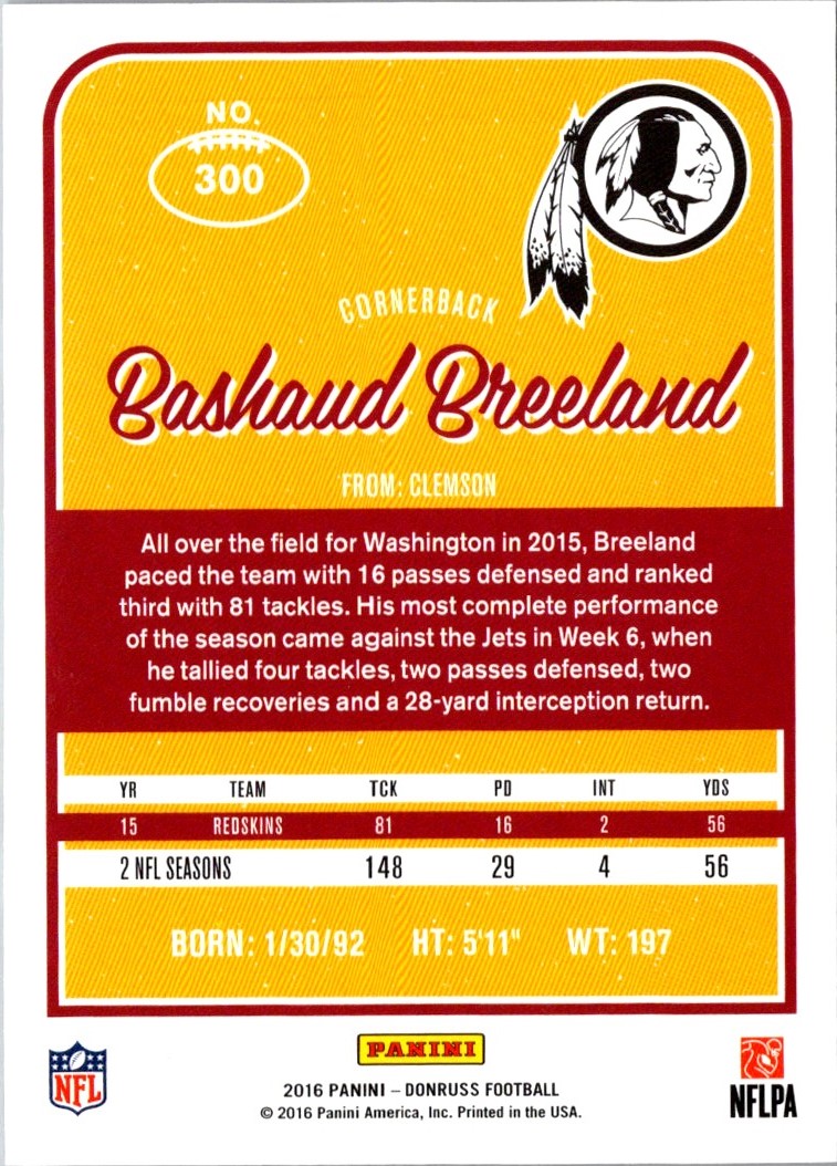 2016 Donruss Bashaud Breeland