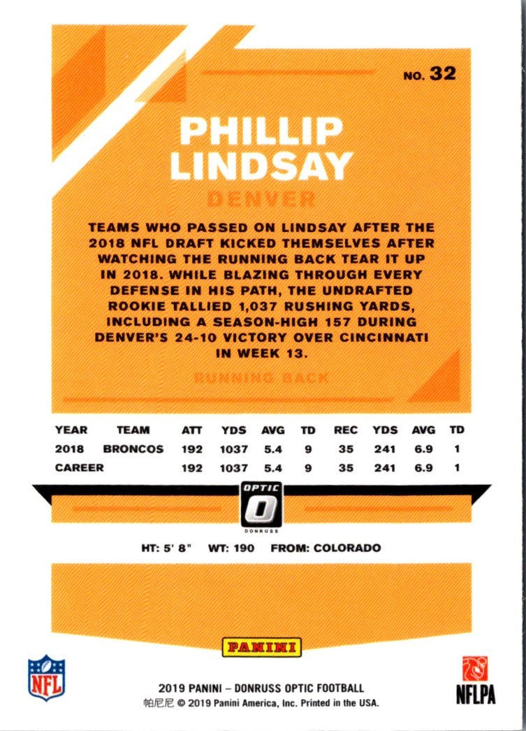 2019 Donruss Optic Phillip Lindsay