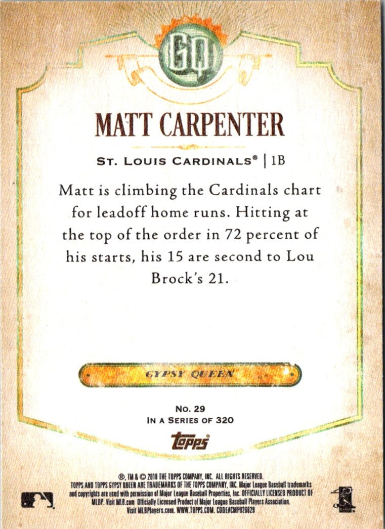 2018 Topps Gypsy Queen Matt Carpenter