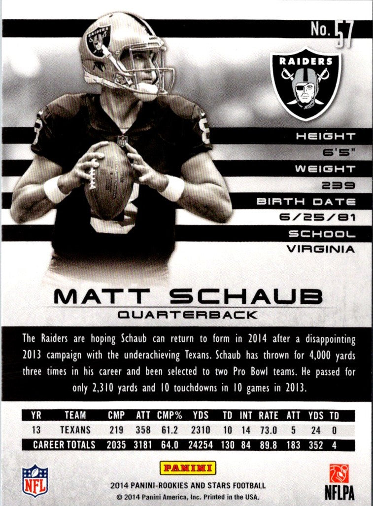 2014 Panini Rookies & Stars Matt Schaub