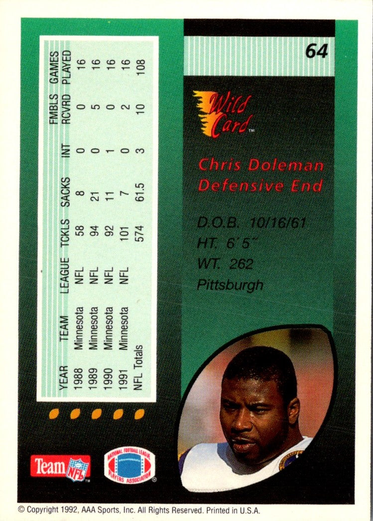 1992 Wild Card Chris Doleman