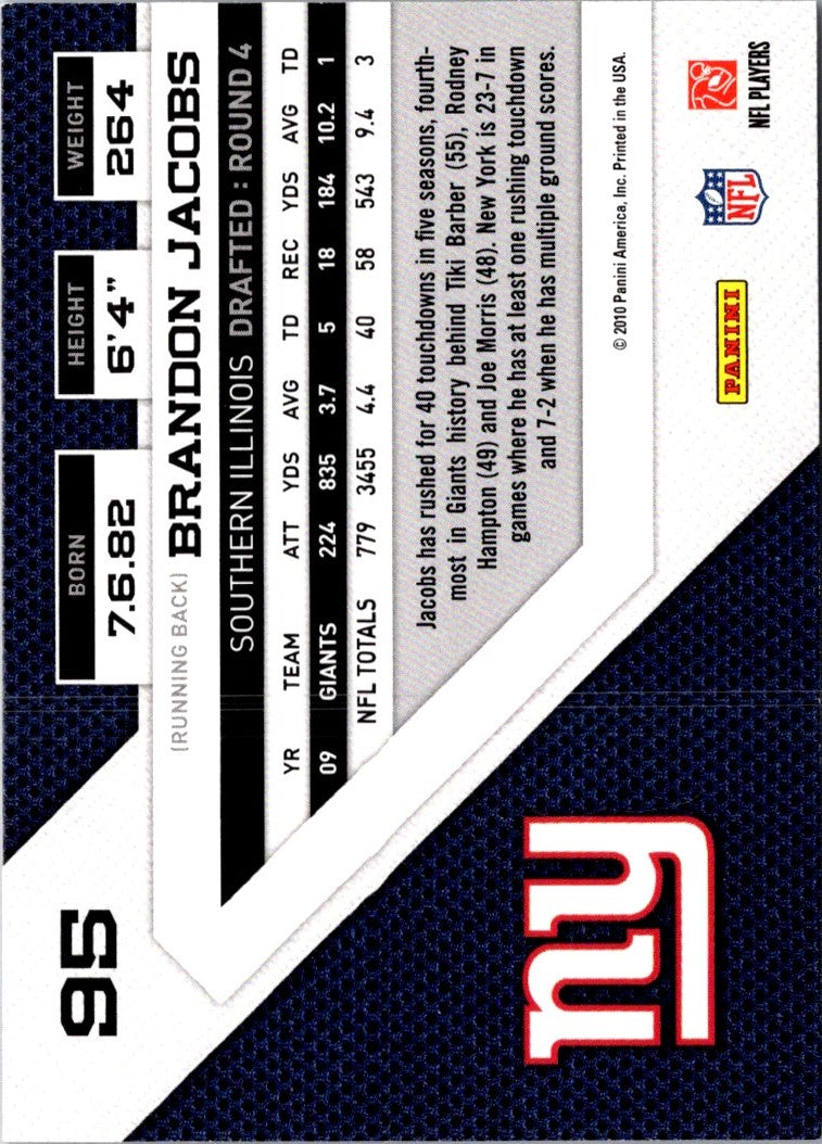 2010 Panini Rookies & Stars Brandon Jacobs