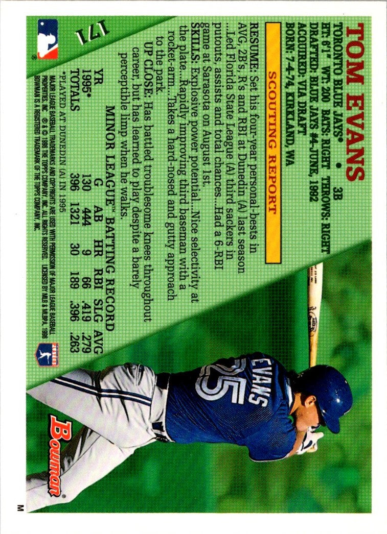 1996 Bowman Tom Evans