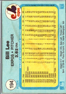 1982 Fleer Bill Lee