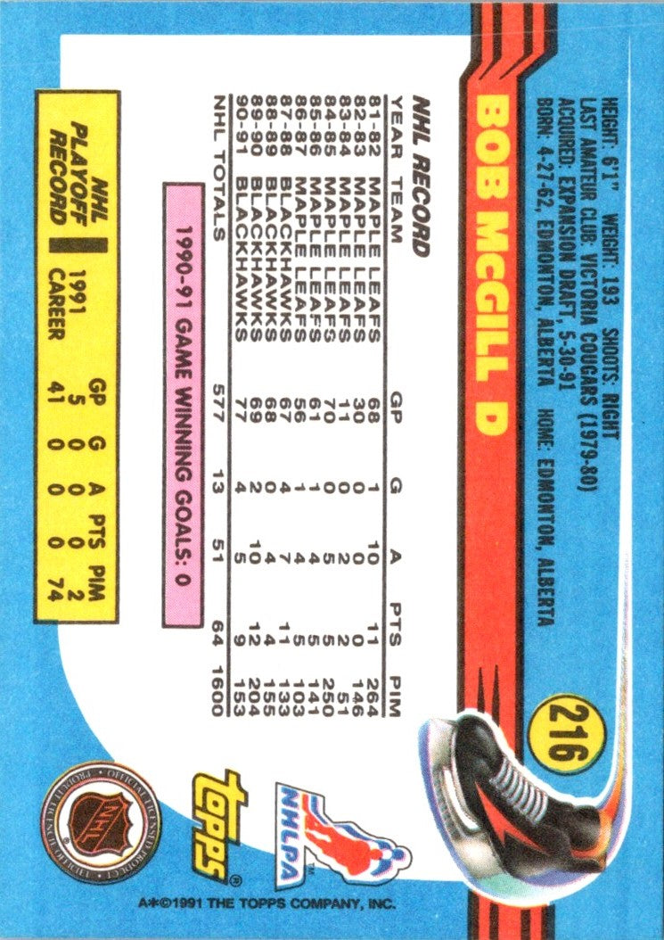 1991 Topps Bob McGill