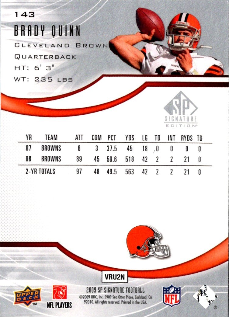 2009 SP Signature Brady Quinn