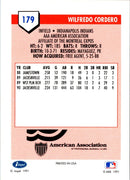 1991 Line Drive AAA Indianapolis Indians Ad Backs Wil Cordero