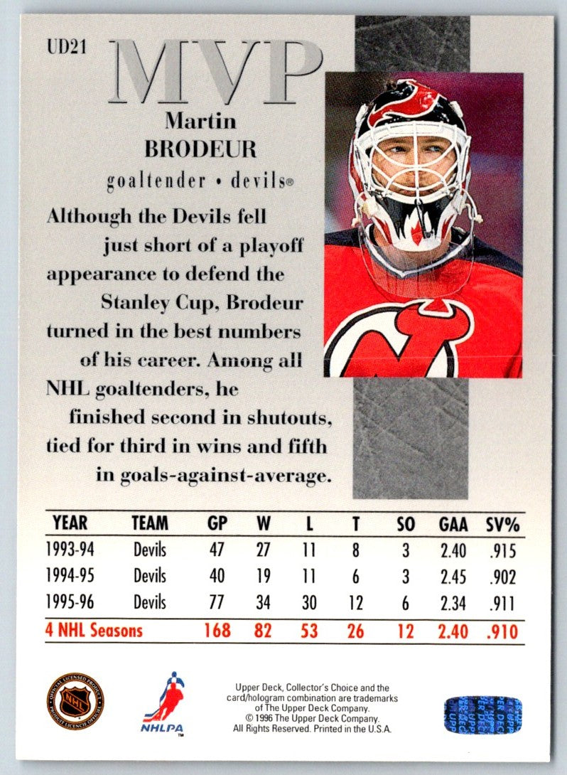 1996 Collector's Choice MVP Martin Brodeur