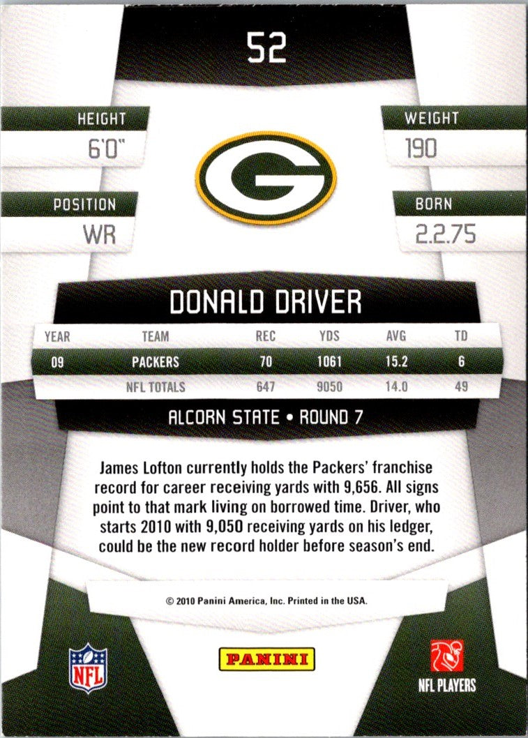 2010 Panini Certified Donald Driver