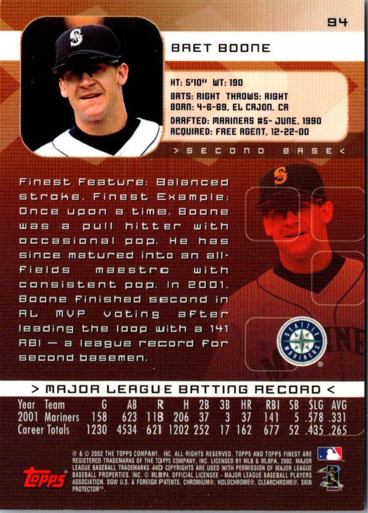 2002 Finest Bret Boone