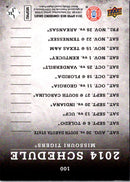 2014 Upper Deck Conference Greats Alabama Team Schedule