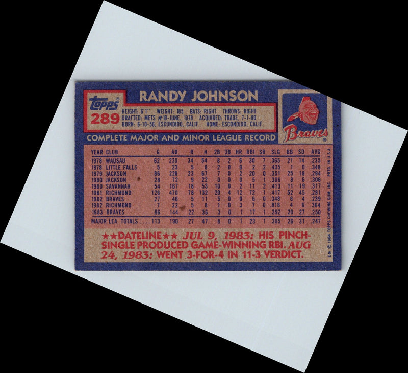 1984 Topps Randy Johnson