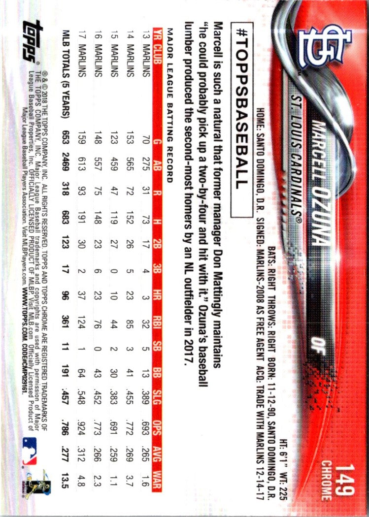 2018 Topps Chrome Marcell Ozuna
