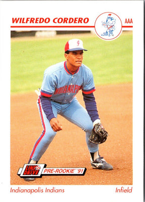 1991 Line Drive AAA Indianapolis Indians Ad Backs Wil Cordero #179