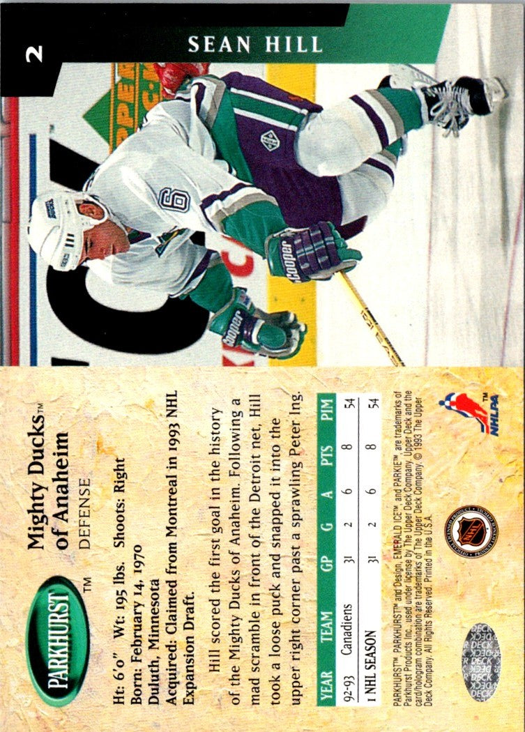 1993 Parkhurst Emerald Ice Sean Hill