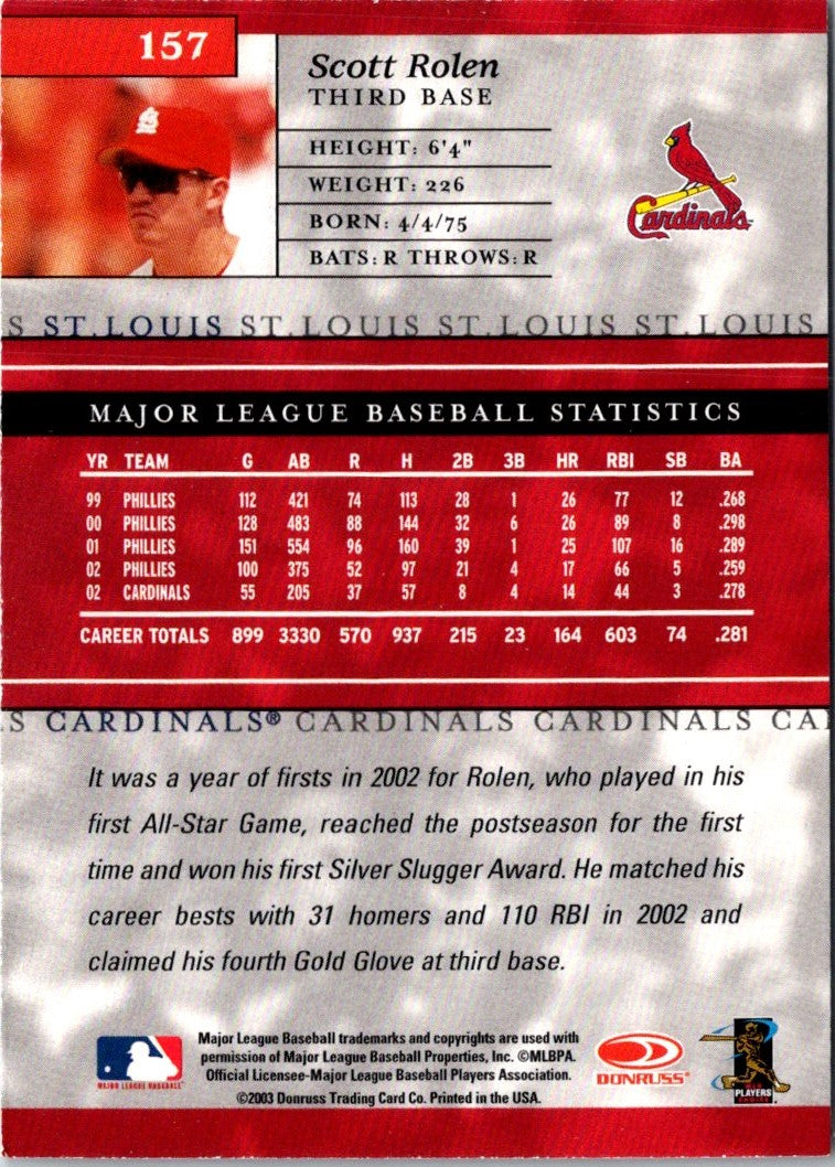 2003 Donruss Elite Scott Rolen