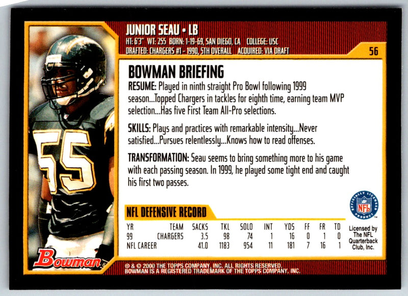 2000 Bowman Junior Seau