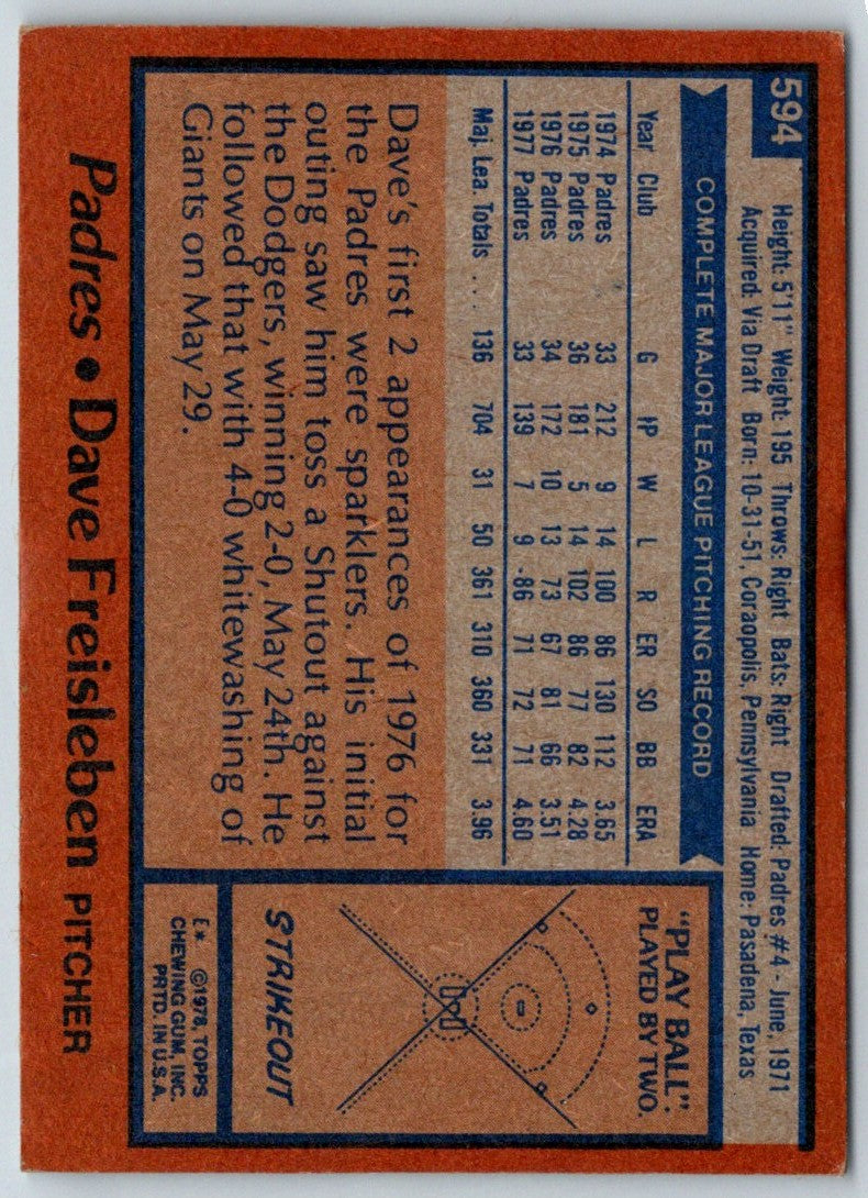 1978 Topps Dave Freisleben