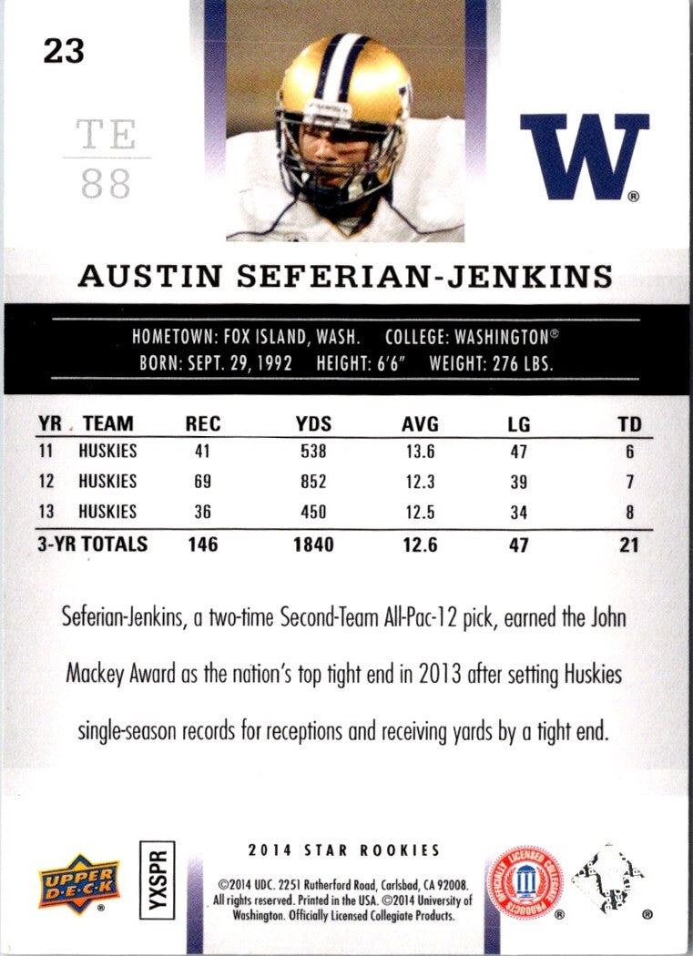 2014 Upper Deck Star Rookies Box Set SP Austin Seferian-Jenkins