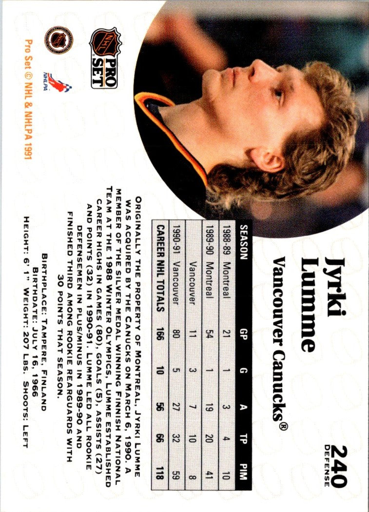 1991 Pro Set Jyrki Lumme