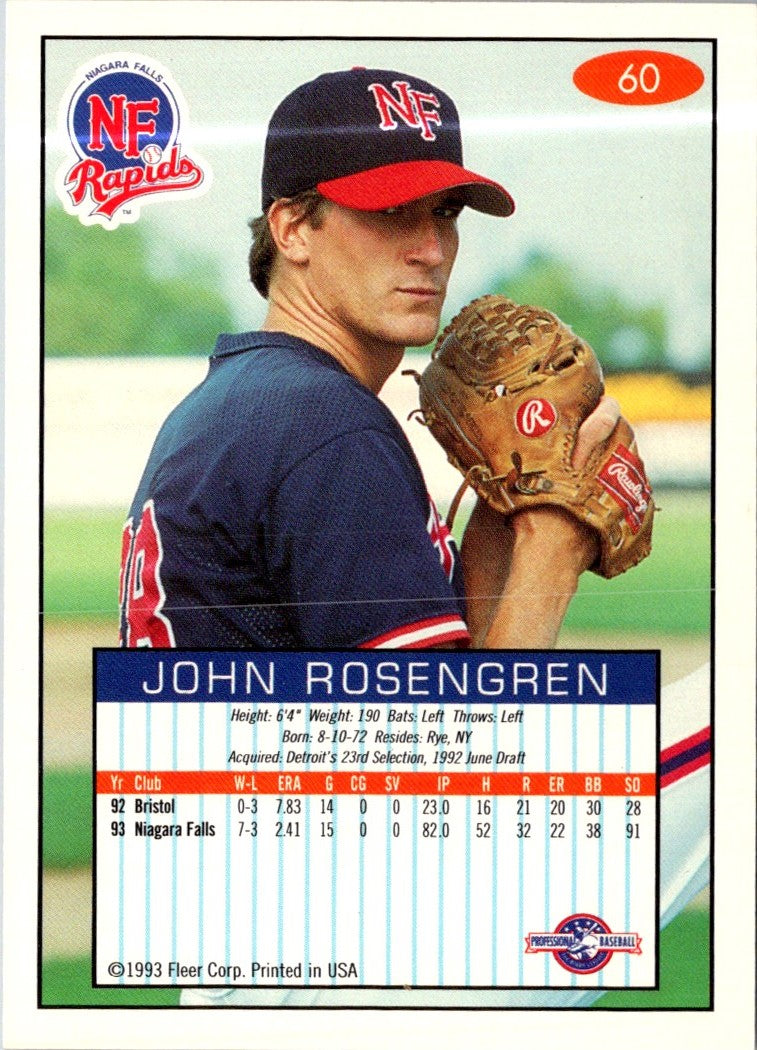 1993 Fleer Excel John Rosengren