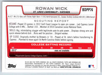 2012 Bowman Rowan Wick #BDPP76